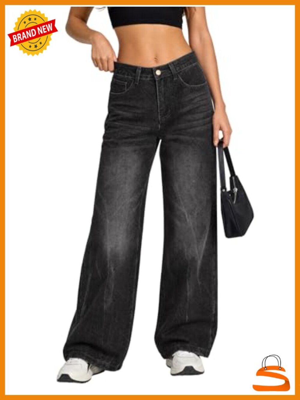 High Waisted Wide Leg Baggy Jeans Y2K Boyfriend Denim Pants